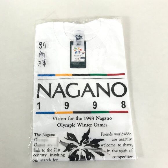 NEW Vintage Nagano 1998 Olympic Winter Games Crew Neck T-Shirt Men's Large / 42" - Picture 1 of 11